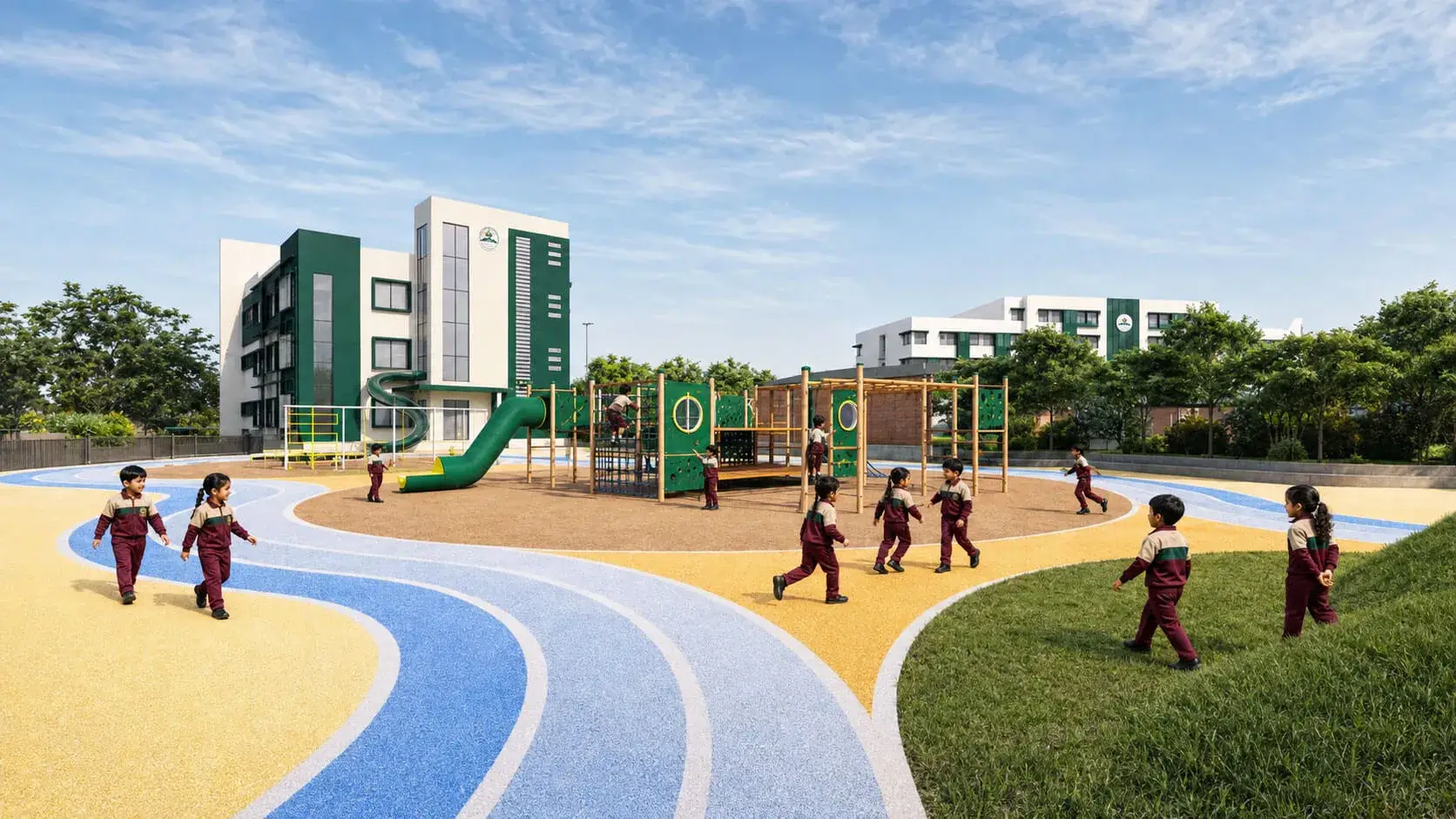 Students taking part in sports activities