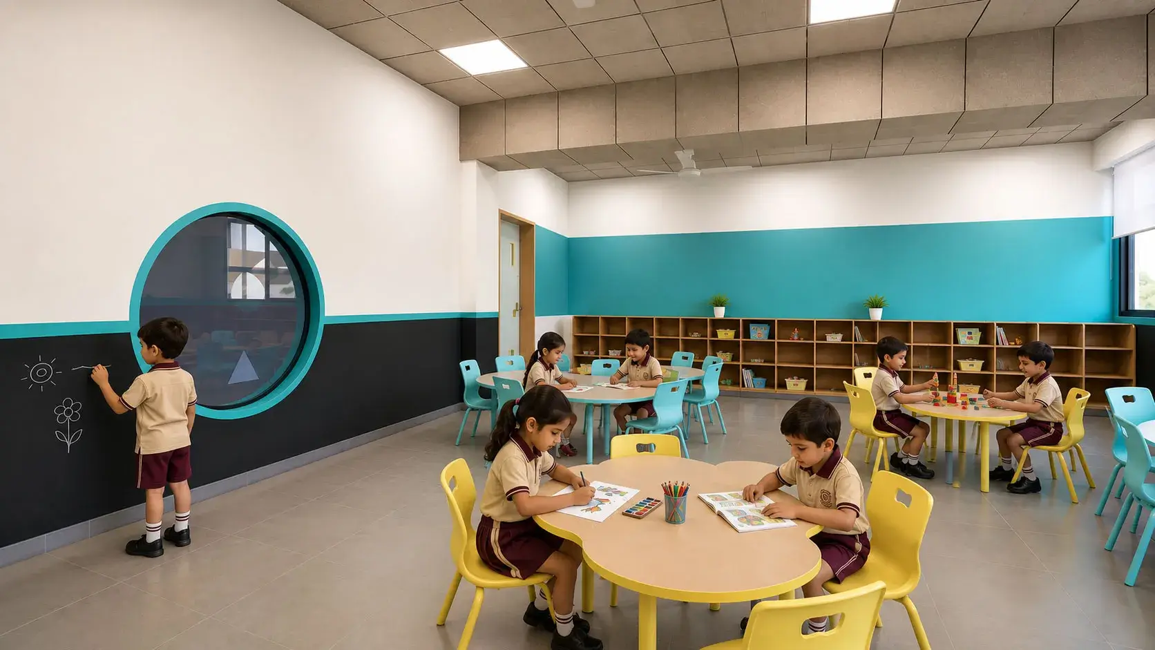 Students learning science and technology
